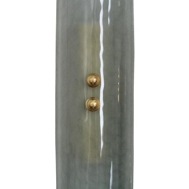 Green Murano Glass Wall Sconces with Brass Structure, 2000s, Set of 2 For Sale - Image 6 of 11