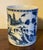 Large Antique 18th Century Chinese Export Blue & White Porcelain Tankard Mug For Sale - Image 9 of 12