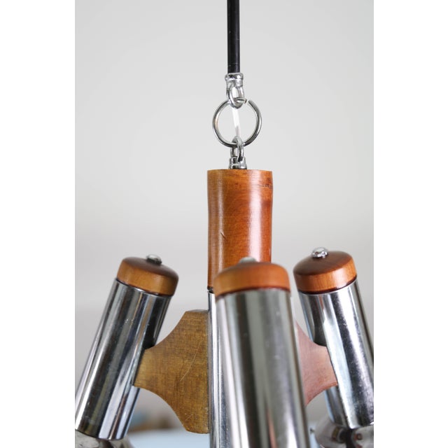 1970s Italian Midcentury 3 Light Turquoise Blu Murano Glass Chandelier by Mazzega For Sale - Image 9 of 15