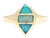 Opal Inlay Navette Ring, 14k Yellow Gold, Ring Size 6 For Sale