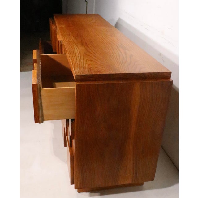 Brutalist Lane Staccato Block Front Nine Drawer Dresser C. 1970's For Sale - Image 16 of 17