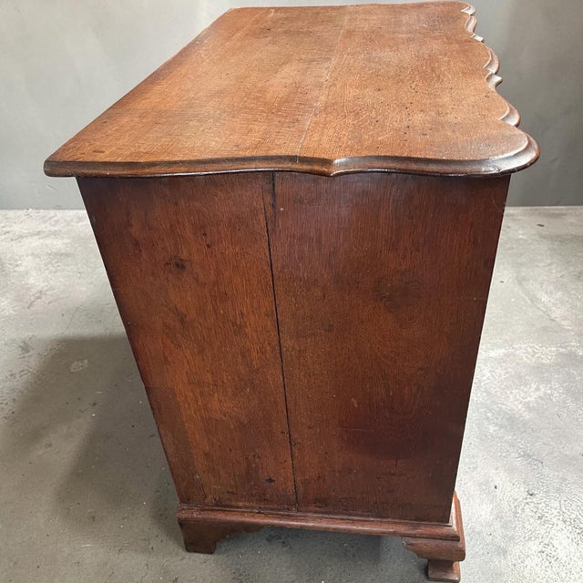 Dutch Double Bow Chest of Drawers in Oak with Drawers, Handles and Escutcheons For Sale - Image 6 of 8