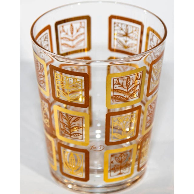 Vintage Hazel Atlas Lotus Autumnal Drinking Rock Cocktail Single Glass For Sale - Image 10 of 10