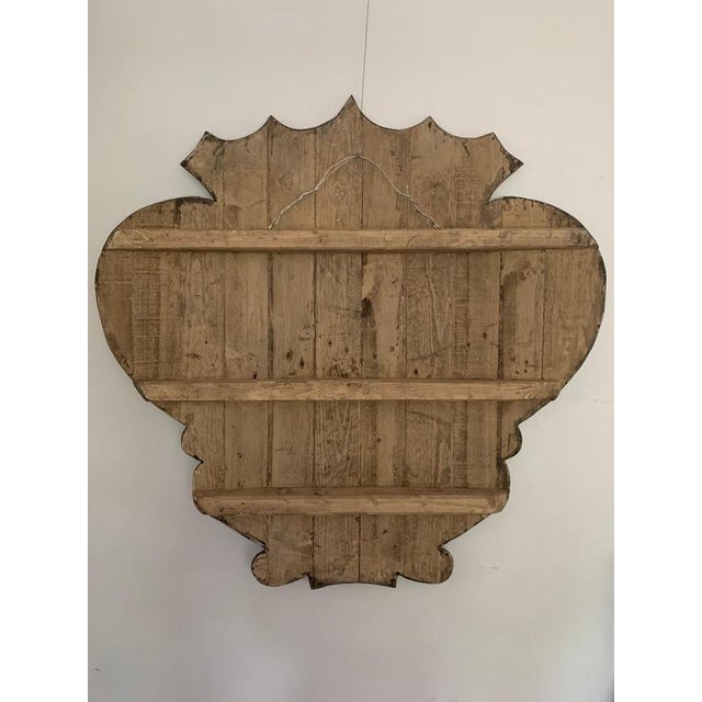 Wood Large Italian Curved Painted Hanging Shield, 1950s For Sale - Image 7 of 9