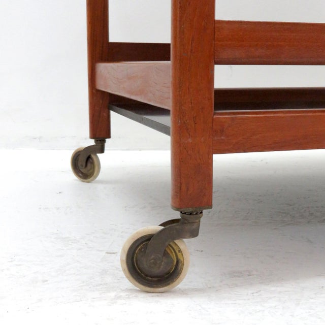 Burnt Orange 0s Vintage Børge Mogensen Serving Cart For Sale - Image 8 of 11