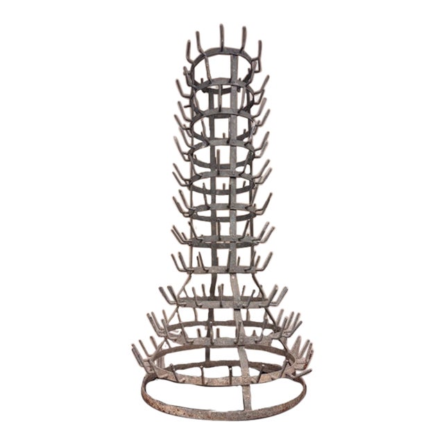 Antique French 11 Tiered Wine Bottle Drying Rack/Stand For Sale