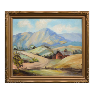 Barn Beneath Mt. Tamalpais - Mid Century California Landscape by Bloomfield