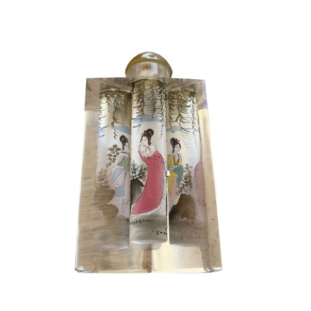 Chinese Vintage Chinese Reverse Painted Perfume Bottle For Sale - Image 3 of 8