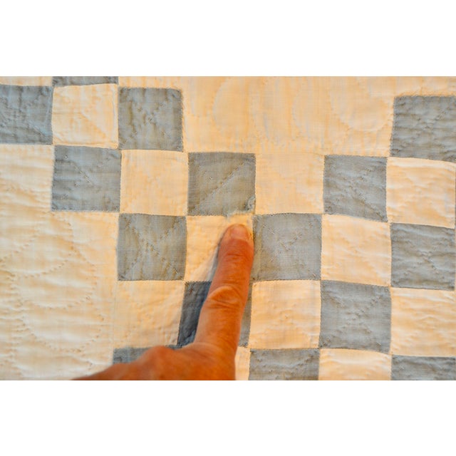 Early 20th C Double Irish Chain Quilt - For Sale - Image 13 of 15