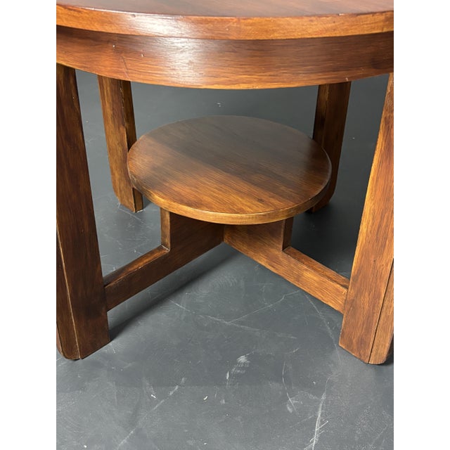 Mid-Century Modern Dutch Art Deco Side Table in Mahogany, 1940s For Sale - Image 12 of 15