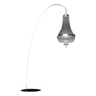 Allure 6 Lights Floor Lamp in Polished Chrome and Full Cut Crystal by Aggiolight For Sale