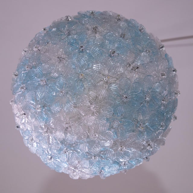 Metal Murano Flush Mount Flower and Metal by Seguso for Venini, Italy, 1960s For Sale - Image 7 of 13