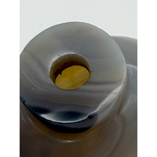 Vintage Well Hollowed Banded Agate Snuff Bottle For Sale - Image 14 of 14