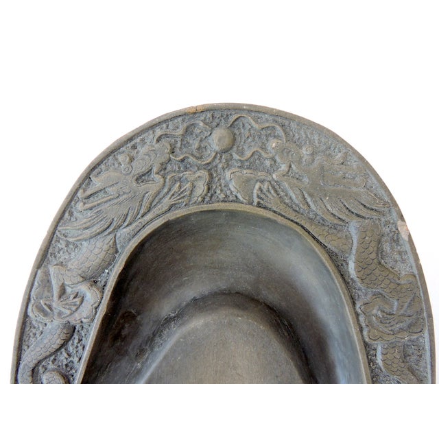 Stone Chinese Double Sided 'Duan' Inkstone With Turtle & Dragons For Sale - Image 7 of 7