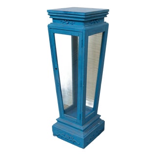 Blue French Vintage Pedestal For Sale