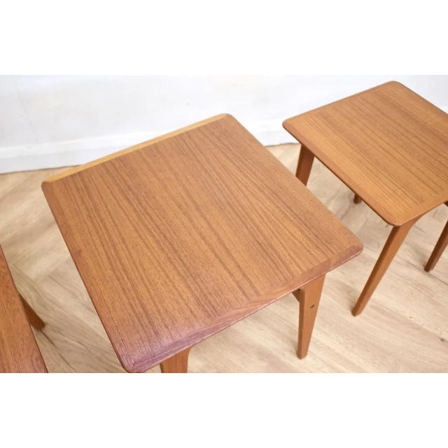 1960s Mid-Century Teak Nesting Tables by Verner Pedersen for Road Table Factory, 1960s, Set of 3 For Sale - Image 5 of 8