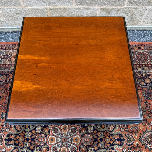 French Vintage Bombay Traditional Regency Ebonized Cherry Side Table For Sale - Image 3 of 12