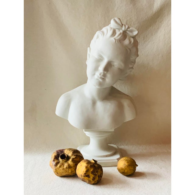 White La Petite Inconnue — 19th Century French Bisque Porcelain Bust of a Child For Sale - Image 8 of 18