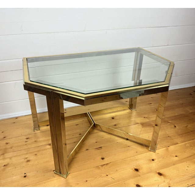 Mid-Century Modern Brass and Glass Side Tables from Vereinigte Werkstätten München, 1970s, Set of 2 For Sale - Image 9 of 11