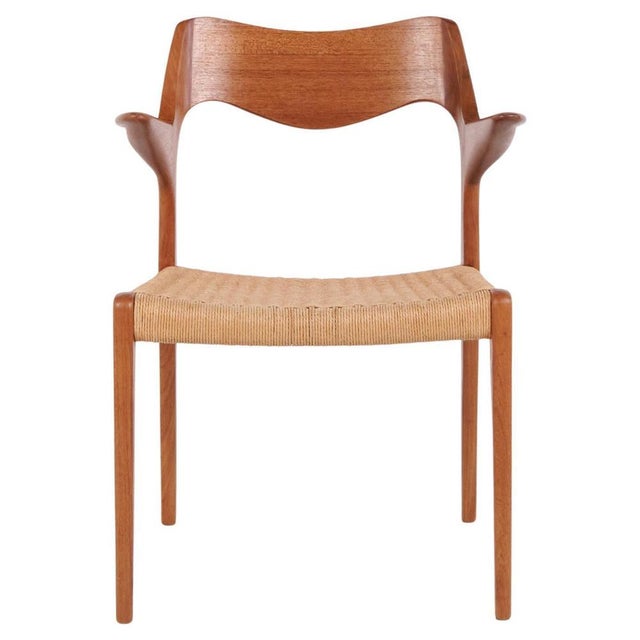 Model 55 Dining Chair in Teak & Woven Seat by N.O Møller For J.L. Møllers, 1960s For Sale - Image 15 of 15
