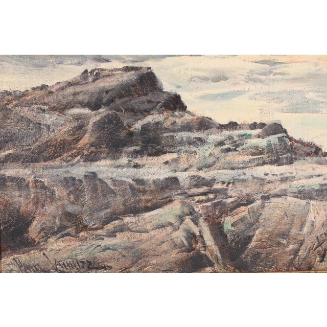 Wood Coastal Seascape Painting by Paul Lauritz (1889-1975) For Sale - Image 7 of 11