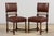 Wood Antique French Louis XIII Style Walnut Dining Chairs W/ Brown Faux Leather - Set of 8 For Sale - Image 7 of 18