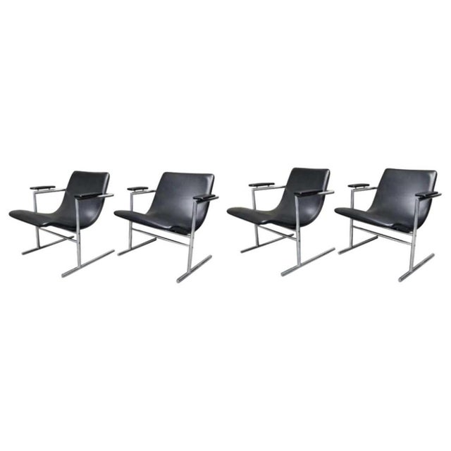 Chromed Metal Armchairs by Rudi Verelst Oslo for Novalux, 1970s, Set of 4 For Sale - Image 6 of 6