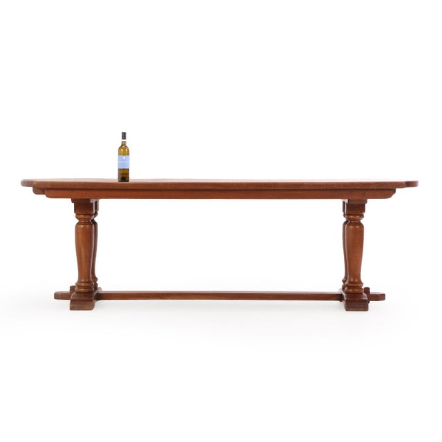 French Brutalist Style Oak Farm Table. C 1960. For Sale - Image 4 of 5