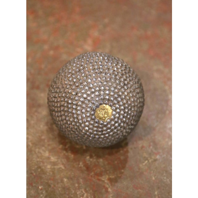 Wood 19th Century Set of 12 French Nail-Studded Boules With 2 Wooden Cochonnets For Sale - Image 7 of 8