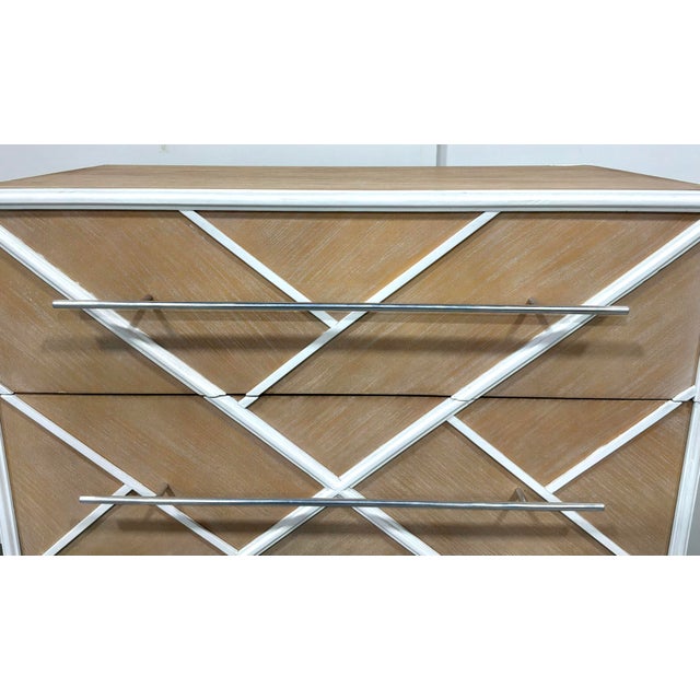 2020s Modern Chippendale Tan and White Chest of Drawers For Sale - Image 5 of 6