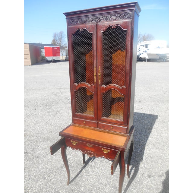 French Vintage Baker Furniture French Secretary Fold Out Desk For Sale - Image 3 of 8