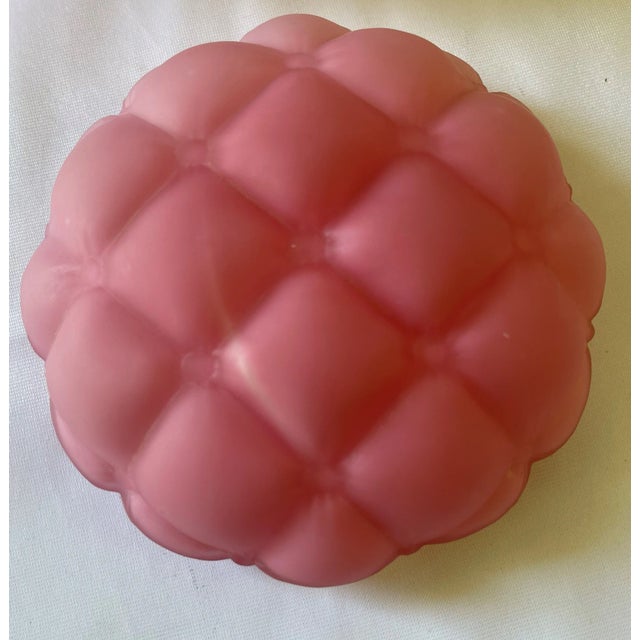 Ceramic Florete Pink Quit Bisquit Jar With Lid For Sale - Image 7 of 9