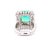 GRS Cert. 6.78 Carat Insignificant Oil Colombian Emerald & Baguette Diamond Ring, Size 6 For Sale - Image 9 of 10