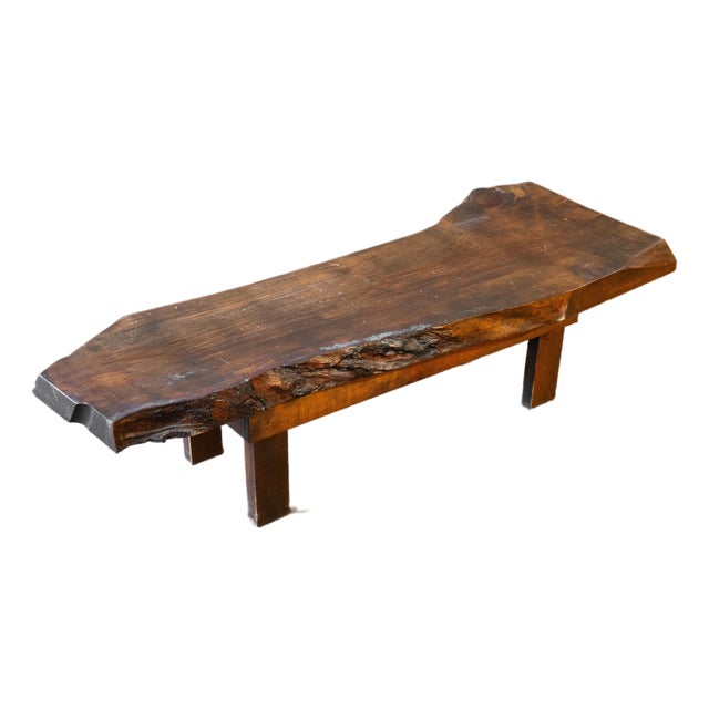 Vintage Primitive Live Edge Bench Rustic For Sale
