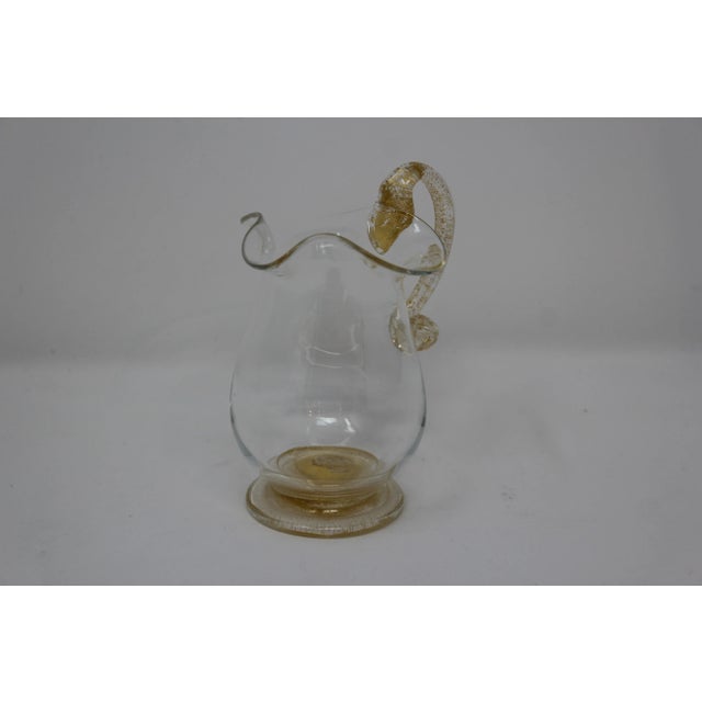 This is a very old and lovely Creamer with 24K gold powder infused into the glass. In perfect condition. A matching Sugar...