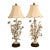 Mid 20th Century Mid Century Modern Italian White Lily Tole Table Lamps - a Pair For Sale