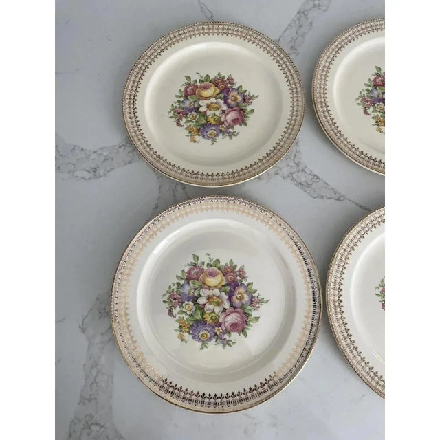 Mid 20th Century Mid 20th Century Italian Edwin M Knowles China Co. 22k Gold Plates- Set of 6 For Sale - Image 5 of 10