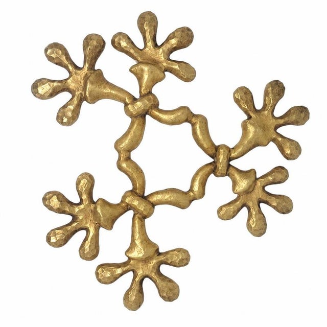 Nicolas de waël for fondica - sculptural trivet in gilded bronze - france, c. 1990. Sculptural trivet designed by nicolas...