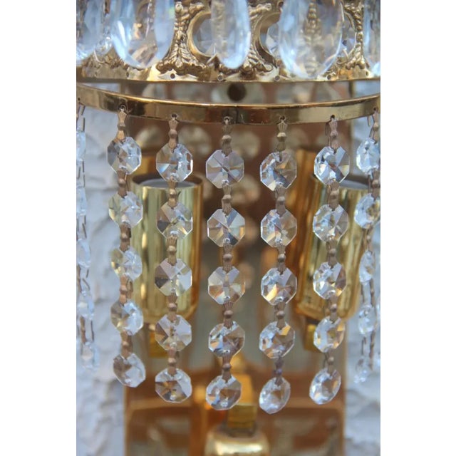 Vintage Gold-Plated Swarovski Crystal Wall Lights, 1970s, Set of 6 For Sale - Image 11 of 13