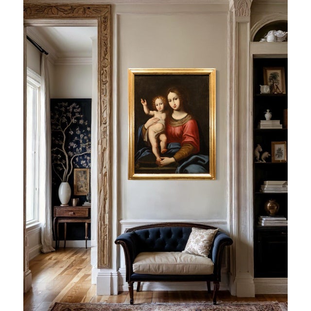 Workshop of Alessandro Allori, Madonna and Child, 1600, Oil on Canvas, Framed For Sale - Image 11 of 13