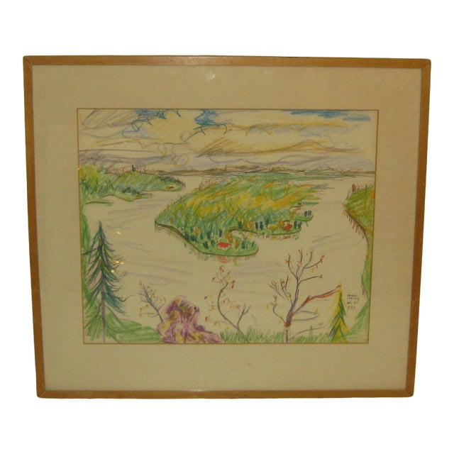 1957 Ozark Spring Modernist Drawing For Sale
