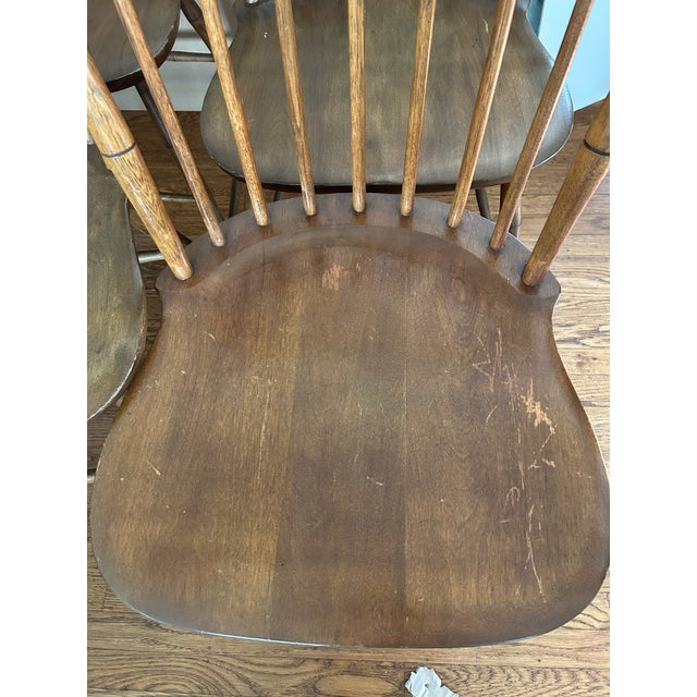 Set of Five 19th C. American Bird Cage Windsor Chairs For Sale - Image 9 of 10