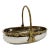 Vintage Hammered Silver Bowl With Brass Rope Handle For Sale