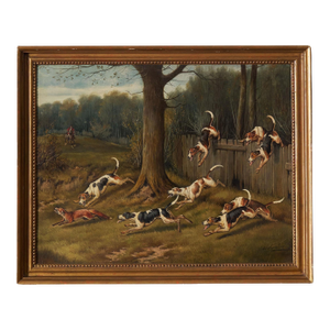 19th Century Oil on Board 'Gone Away' Signed by John Arnold Wheeler (1821-1903) in Gold Frame