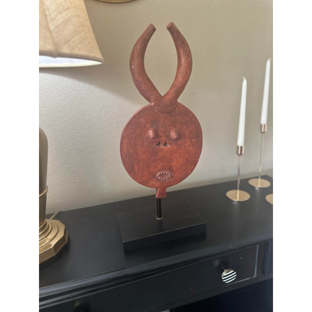 Art Deco Tribal Mask Sculpture For Sale - Image 3 of 7