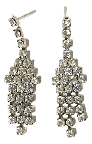 Rhinestone Crystal Chandelier Earrings, Pair