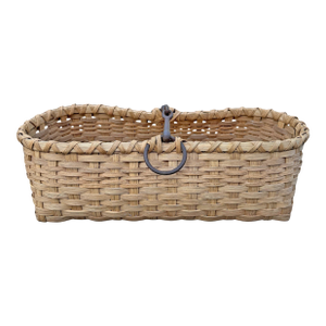 Hand-Woven Oak Splint Basket With Horse Bit Handle by Elizabeth Worley