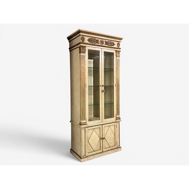 1900 - 1909 French Regency, Monumental Bookcases, Cream Painted Wood, Gilt, France, 19th C. For Sale - Image 5 of 18