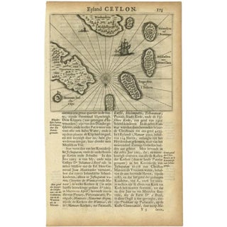 Antique Map of the Islands Near Ceylon by Baldaeus, 1672 For Sale