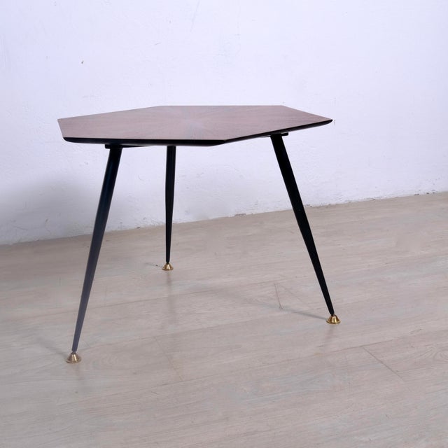 Mid-Century Hexagonal Coffee Table with Wooden Top, 1950s For Sale - Image 4 of 10